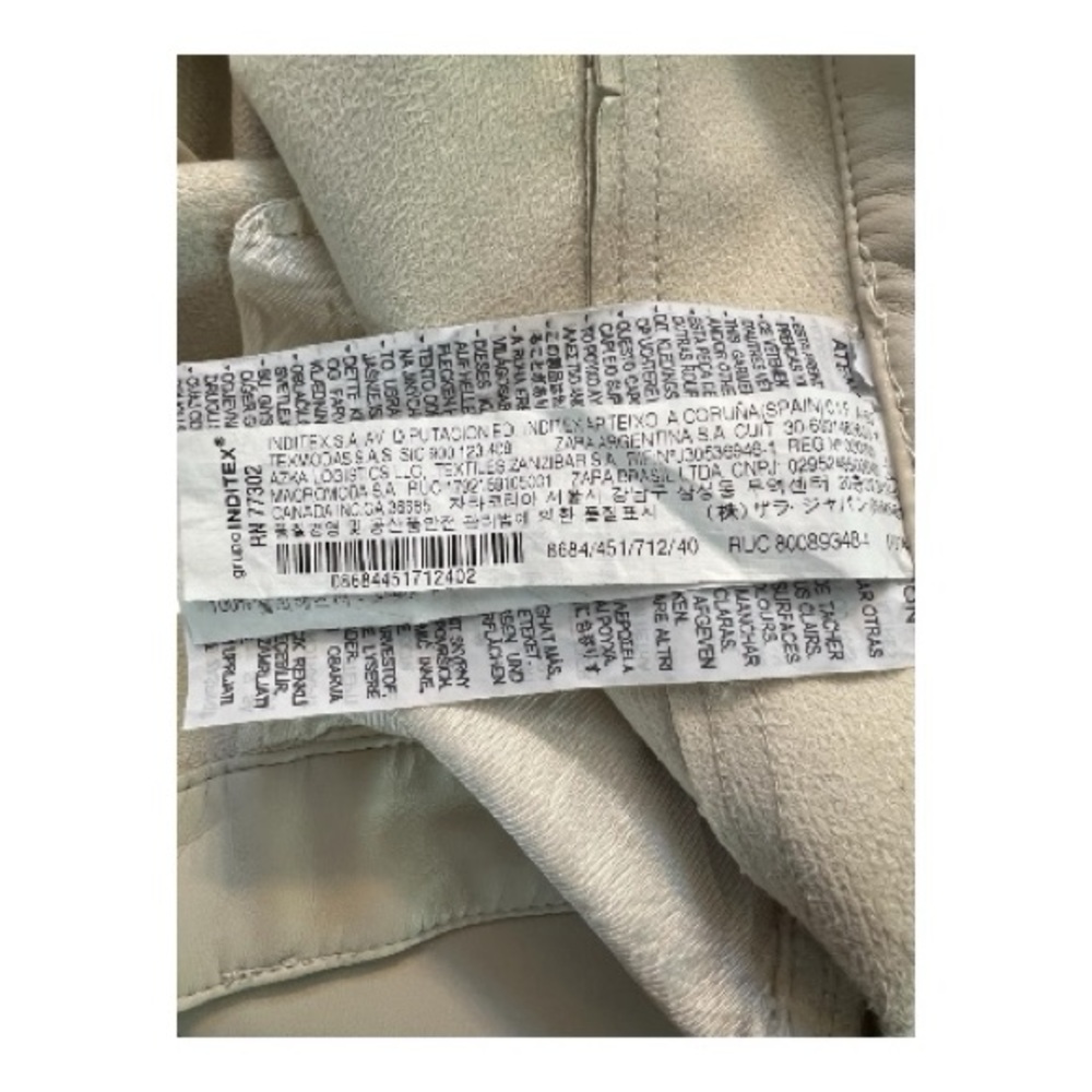 🤍✨ EUC ZARA Ecru High-Waisted Faux Leather Flared Pants | Sz 8 - Picture 7 of 8